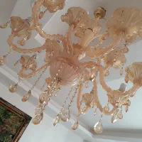 لوستر ۱۲شاخه کریستال کامل و سالم