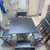 دودست میز و صندلی چهارنفره با  سماور ۳۰ لیتری