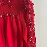 لباس مجلسی کار شده رنگ قرمز شامپاینی|لباس|قدس, شهرقدس|دیوار