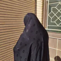 چادر مشکی کرب و رنگی گلدار ساده
