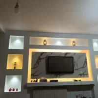 کار کناف تایل دامپا نورپردازی دیوارپوش|خدمات پیشه و مهارت|صدرا-فارس, فاز ۱|دیوار