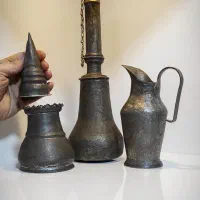 تنگ مشربه نباتدون مسی قدیمی عتیقه کلکسیون سایزخاص