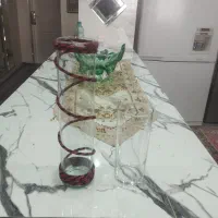دوعددگلدان بلور کوچیکه وبزرگ سالم