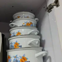 ظرف لعابی به همراه درب لعابی
