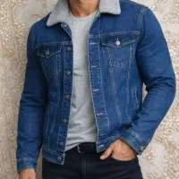 کت جین خزدار زغالی آبی یخی|لباس|کرج, فاز ۳ گوهردشت|دیوار