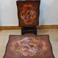 میز پذیرایی تاشو بهمراه پایه ایستاده،چوب MDF براق|مبلمان خانگی و میز عسلی|رشت, یخسازی|دیوار