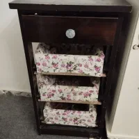 سبد جا سیب زمینی و پیاز کشودار چوبی