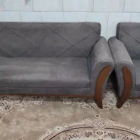 مبل هفت نفره تمیز با سه عدد عسلی