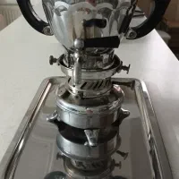 سماور مینیاتوری قدیمی ذغالی در حد نو همراه سینی