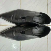 کفش پاشنه ۱سانتی متری کلاسیک چرم طبیعی