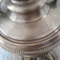 سماورذغالی برنجی بامهرروس آنتیک ودکوری|سماور، چایساز، قهوهساز|فردیس, سرحد آباد|دیوار