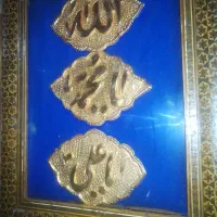تابلو طلاکوب عتیقه قدیمی قاب خاتم کاری|کلکسیون اشیاء عتیقه|تهران, شهرری|دیوار