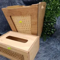 ست جادستمال و سطل چوبی حصیری مدرن|صنایع دستی و سایر لوازم تزئینی|سیرجان, |دیوار