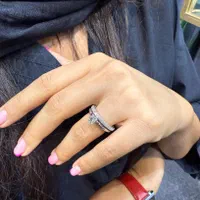 حلقه و پشت حلقه جواهر الماس معدنی با شناسنامه GIA