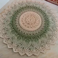 فرشینه مدرن یلدایی بافته شده با نخ مکرومه|فرش|تهران, علی‌آباد|دیوار