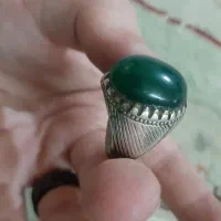 عقیق سبز قدیمی رکاب دستسازنقره عتیقه