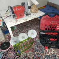 دستگاه گوهر تراشی و فرز انگشتی ب همراه ۳۰کیلو عقیق