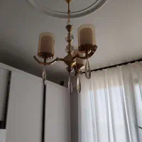 لوستر سه شعله آبکاری درجه یک طلایی