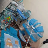 سیسمونی.صندلی غذا و وان حمام.کریر.سرویس خواب.پتو