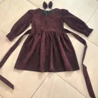 پیراهن عروسکی دخترانه زیبا با گلسر ست پیراهن