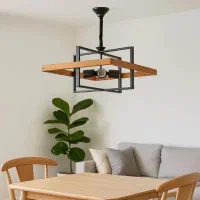 لوستر 4 شعله چوبی شاهان تک مدل WOOD 7