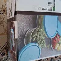 ظروف درب دار سه تیکه نو