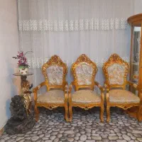 مبل سلطنتی تمام چوب راش منبت کاری شده 9 نفره