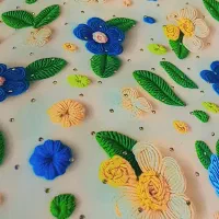 پارچه نخی نگینی طرح سه بعدی