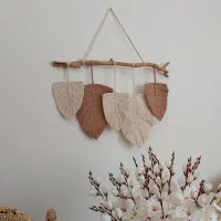 دیوارکوب مکرومه بافی مدل برگ