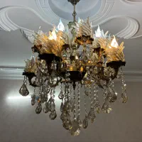 لوستر سیاه قلم ۱۰ شعله برنجی
