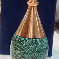 گلدان مسی فیروزه کوبی  نوباجعبه مخمل