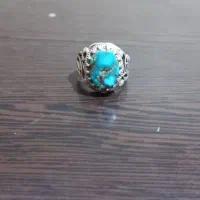 انگشتر نقره925 عیار فیروزه نیشابور کار بسیار درجه1