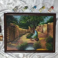 تابلو نقاشی کوچه باغ