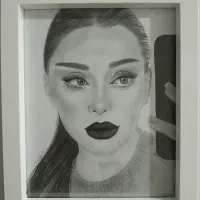 طراحی سیاه قلم هنری هدیه نقاشی روی بوم