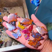 گردن اویز عقیق طرح پروانه ونقشه ایران