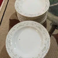 بشقاب پلو و خورشت خوری دور طلایی چینی