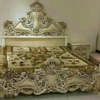 سرویس خواب چوبی تمام چوب دونفره سه گل ماهیچه|تخت و سرویس خواب|تهران, یافت آباد جنوبی|دیوار
