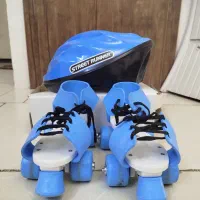 اسکیت چهار چرخ به همراه کلاه|دوچرخه، اسکیت، اسکوتر|قزوین, |دیوار