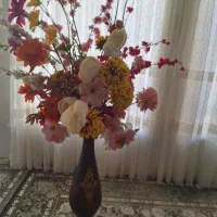 تابلو فرش و گل و گلدان