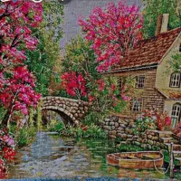 تابلو فرش دستباف طرح منظره