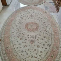 دو عدد فرش بیضی تراکم بالا یکونیم در دوونیم