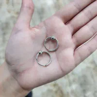 گوشواره حلقه ای نقره اصلی در ۳ سایز عیار ۹۲۵|بدلیجات|کرمانشاه, |دیوار