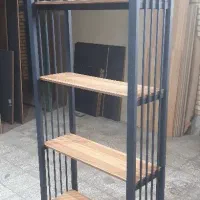 کتابخانه فلزی/استند چوب و فلز/کتابخانه