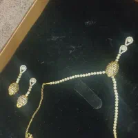 گردنبند، گوشواره(نیم ست) نگین ایتالیایی 11/910سوت