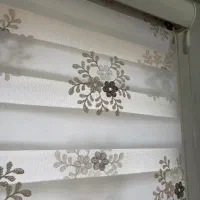 دوعدد پرده زبرا خامه دوزی