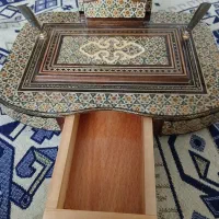 زیبا و شیک. فروشفوری جا  قلمی خاتم کاری کشودار نو