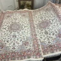 جفت ۶ متری دستبافت طرح تبریز ریز بافت گل ابریشم