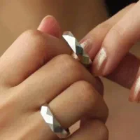 ست انگشتر تمام نقره رینگ هشت ضلعی