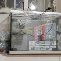 دو آکواریوم با وسایل