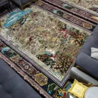 فرش ۹متری جفت شکارگاه۱۲۰۰شانه قیطران